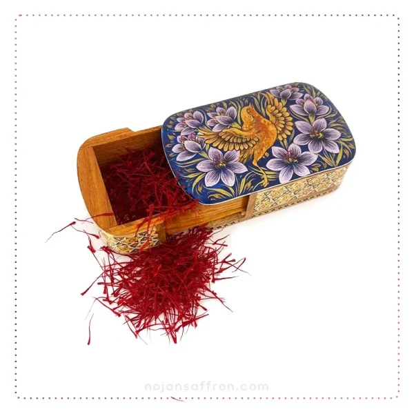 زعفران کادویی جعبه خاتم گل زعفران